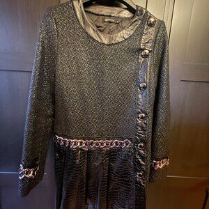 Black Dress with Silver Chain Detailing (Size M)